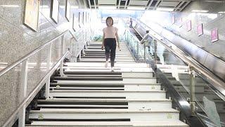 Piano stairs at metro station in Guangzhou China