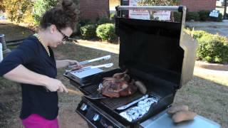 How To Grill a Turkey on a Gas Grill Part 2 by Grill Girl