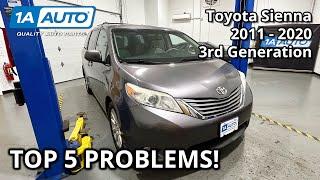 Top 5 Problems Toyota Sienna Minivan 2011-2020 3rd Generation