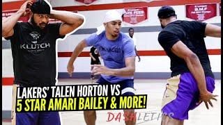 Lakers Talen Horton Tucker vs 5 Star Amari Bailey Battle It Out In Pro Open Runs