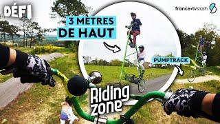 DÉFI  rider le plus grand vélo de France dans un pumptrack  ft. Pierre Soriot - Riding Zone
