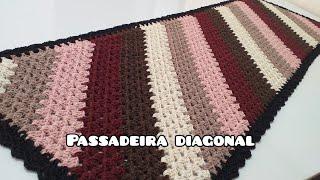 Passo a Passo Passadeira Diagonalsuper facil #passadeiradecroche #croche