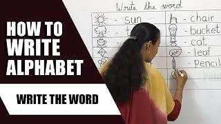 Write the word  Learn Basic English Part -8  Learn Alphabet  How to write