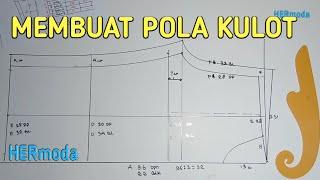 Cara membuat Pola celana kulot perempuan