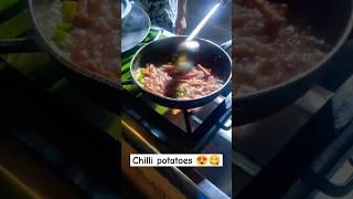 Street style chilli potatoes  Gravy  Street food #delhi #streetfood #viral #foodie #shorts