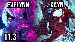 EVELYNN vs KAYN JUNGLE  Rank 3 Eve 9 solo kills Rank 8 Legendary  EUW Challenger  v11.3