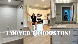 MOVING VLOG I MOVED TO HOUSTON TX 16hour drive  solo move deep clean my new apartment