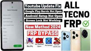 All Tecno FRP Bypass  2024 No Pc  No Xshare  Youtube Update K15QK15KK17 Unlock All Android