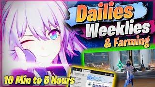 Dailies Weeklies & Farming - 5 min to 5 HOURS Tips and Tricks  Honkai Star Rail 