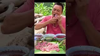 Món thịt đỏ đỏ chấm măng chua kiểu thái lan #mukbang #food