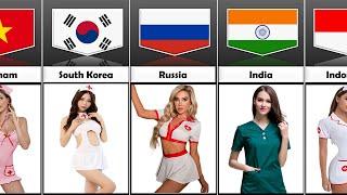Hot Female Nurses Uniform From Different Countries