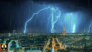 Thunderstorm over Paris  Rain and Thunder Sounds for Sleeping Relaxing Insomnia  8 Hours