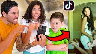 STRICT SON & DAD REACT TO 13 YEAR OLDS TIKTOK VIDEOS  **EXPOSED**  Familia Diamond