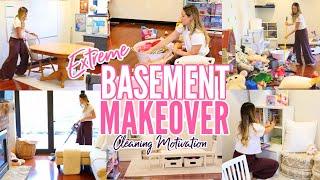 COMPLETE DISASTER CLEAN WITH ME  BASEMENT MAKEOVER CLEANING MOTIVATION  Myka Stauffer