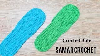 كروشيه قاعدة او نعل سليبرلكلوكشوز لأى مقاسHow to crochet slipper sole tutorial any size_ pattern 1