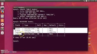 MySql Tutorial CREATE database add table & INSERT VALUE