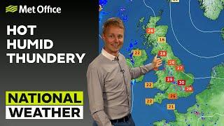 090623 – Hot Humid Thundery – Evening Weather Forecast UK – Met Office Weather