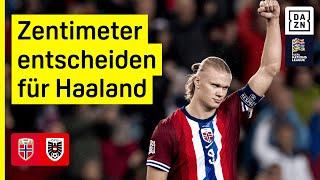 Knapper geht es nicht Haaland wird Matchwinner Norwegen - Österreich  Nations League  DAZN