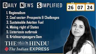 The Hindu & The Indian Express Analysis  26 July 2024  Daily Current Affairs  DNS  UPSC CSE