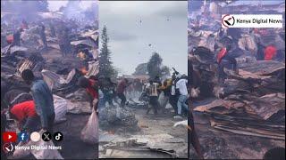 BREAKING NEWS Governor Sakaja Stoned badly as he visits burning Toi Market in Kibera