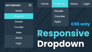 Responsive Dropdown Menü Navigation nur mit CSS Tutorial Deutsch