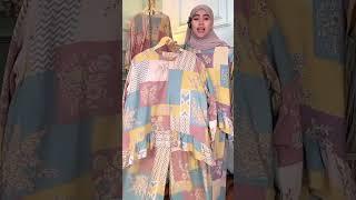 Model Baju Set Celana motif Batik Abstrak