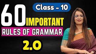 60 Important Rules Of Grammar 2.O  Class - 10  Basic English Grammar  English With Rani Maam