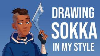 How I drew Sokka From Avatar the Last Airbender in my style