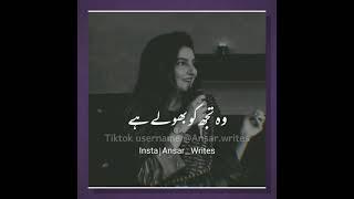 Latest two lines urdu lyrical poetry  whats app status  shaveer & Sundas   Ishrat Fatima Vlogs