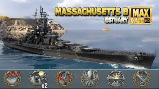 Solo warrior with the battleship Massachusetts B - World of Warships