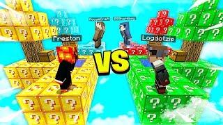 MINECRAFT 1v1v1v1 *OVERPOWERED* LUCKY BLOCK BATTLE with MooseCraft - Minecraft Mods