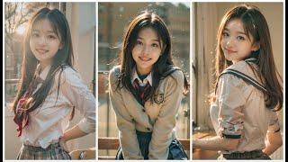 4K AI 귀여운 학생룩  学校制服  part.10 AI 그림