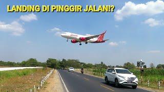 ANGIN KENCANG DI BANDARA ADI SOEMARMO SOLO PESAWAT BATIK AIR LANDING & TAKE OFF DARI RUNWAY 08