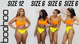 ME vs THREE SIZE 6 WOMEN BOOHOO SWIMWEAR TRY ON HAUL