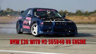 BMW E36 M3 S65B40 V8 engine drift car and sound