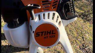 Cutting branches with Stihl HT 103 pole saw.  Emondor telescopic Stihl.