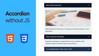 How To Create An Accordion With HTML & CSS No JavaScript