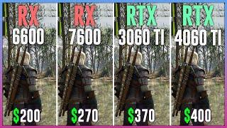 RX 6600 vs RX 7600 vs RTX 3060 TI vs RTX 4060 TI - Test in 12 Games