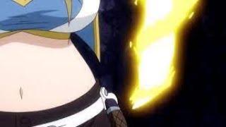 Fairy Tail 2014 series - Lucy Heartfilias tummy tickled scene 1