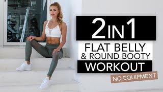 2 in 1 - FLAT BELLY & ROUND BOOTY WORKOUT   No Equipment  Pamela Reif
