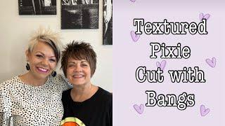 Textured Pixie Cuts with Bangs For Women Over 60