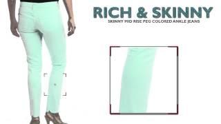 Rich & Skinny Skinny Mid-Rise Peg Colored Ankle Jeans For Women