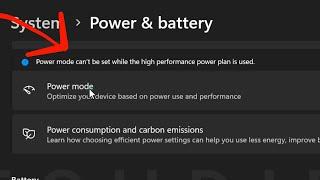 Power Mode Cant be Set While the High Performance Power Plan is Used FIXED