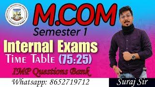 M.Com Internal Online Examination Time table 2024  Mumbai university IDOL