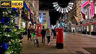 Bond Street Christmas Lights-on 2022London Christmas Lights Walk 4K HDR