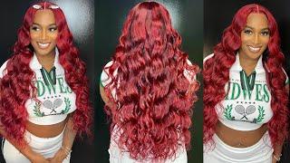 Red Hair Color Tutorial  + Wand Curls  West Kiss Hair