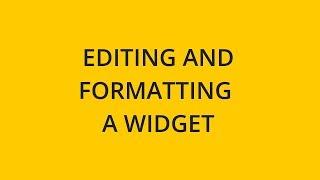 Editing and Formatting a Widget  Sisense Tutorials Creating your Dashboard
