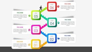 Create 6 Steps with Staircase Infographic Slide in PowerPoint