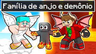 Família de ANJOS vs Família de DEMONIOS no Minecraft