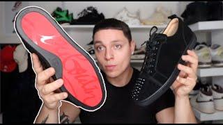 CLASSICS Christian Louboutin Louis Junior Spikes Velour Black Low Sneaker Review + ON FOOT